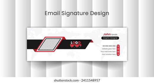 E-mail signature template or email footer and personal social media cover design