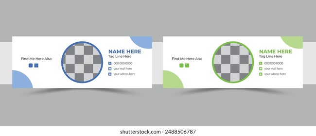 email signature template or email footer and personal social media cover design
