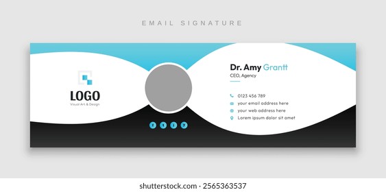 Email signature template or email footer and personal social media cover template design