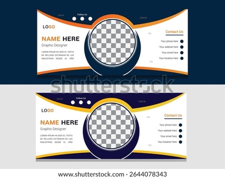 Email signature template or email footer and social media cover design. clean and simple design temple set.