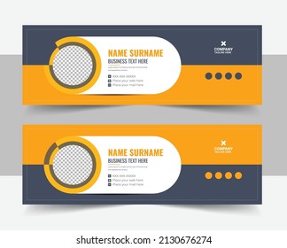 Email signature template Free download. Corporate mail business email signature vector banner template