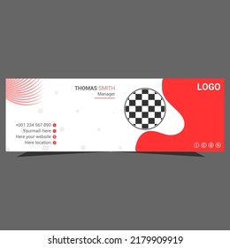 Email signature template, Gmail signature, red, smooth, clean, unique.