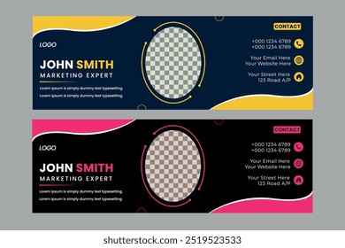 email signature template horizontal design