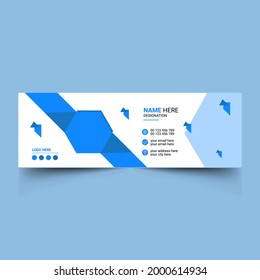 Plantilla de firma de correo electrónico diseño empresarial creativo moderno diseño minimalista fondo blanco Bandera de vector de firma de correo electrónico empresarial