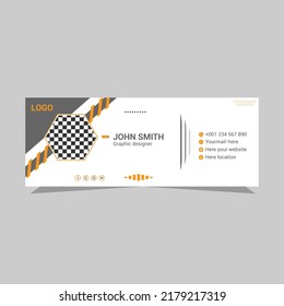 Email signature template, modern, unique, colorful, clean, id, gentlemen