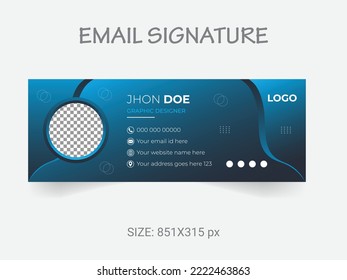 Plantilla de firma de correo electrónico. diseño de banner de correo electrónico vectorial moderno.