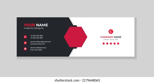 Email Signature Template And Personal Social Banner Template. Business Email Signature Template Design.