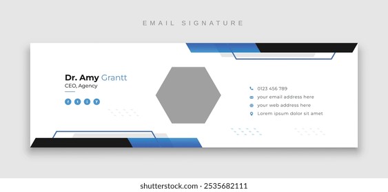 Email signature template or Personal social media cover design template