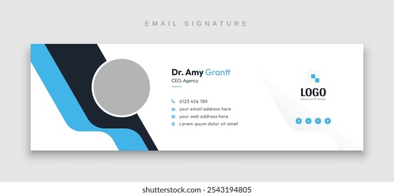 Email signature template or Personal social media cover design template