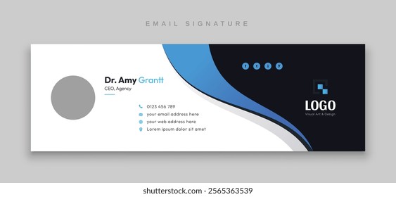 Email signature template or Personal social media cover design template