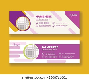 Email signature template set. Professional geometric business and corporate email signature for web banner ads or social media header, cover or footer design