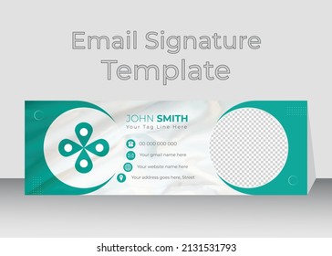 Email Signature Template, social media cover vector design with a standard business email signature