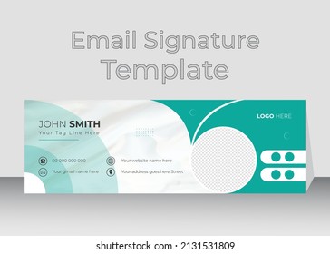 Email Signature Template, social media cover vector design with a standard business email signature