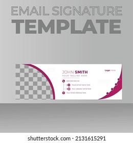 Email Signature Template, social media cover vector design with a standard business email signature,