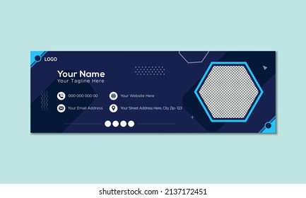 Email Signature Template or social media cover vector design with a standard business email signature template design