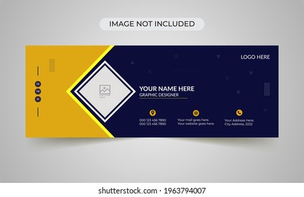 Diseño vectorial de plantilla de firma de correo electrónico con un tamaño estándar.
