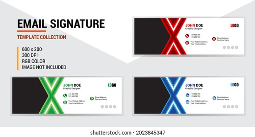 Diseño de vectores de plantillas de firmas de correo electrónico