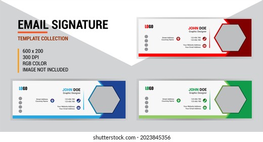 Diseño de vectores de plantillas de firmas de correo electrónico