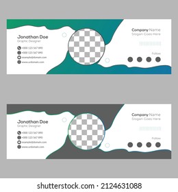 E-mail Signature Template vector Design. social media cover and email signature 2 color design