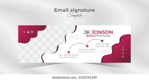 Email Signature Template vector design with a standard size
modern creative email signature design template for business.  Email signature template for corporate society