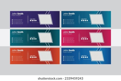 Email signature template vector design minimal simple trend professional and corporate design