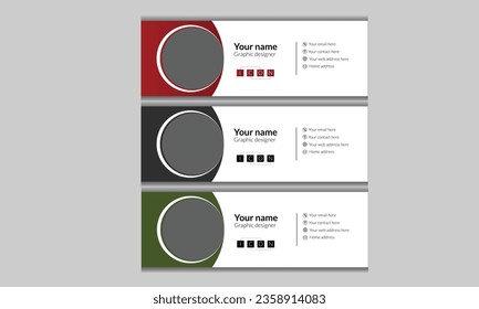 Email Signature Template vector design with a standard size modern creative footer  design template 