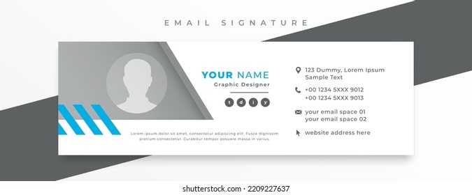  Email signature template vector illustration. Professional Email Signature template modern layout.