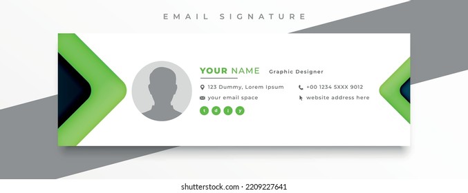  Email signature template vector illustration. Professional Email Signature template modern layout.