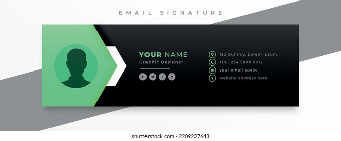  Email signature template vector illustration. Professional Email Signature template modern layout.