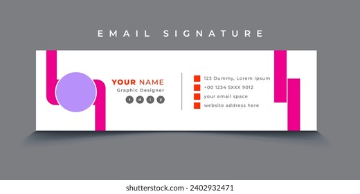 Email signature template vector illustration. Professional And Unique Email Signature template modern layout.