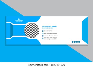 Email signature templet design. Corporate mail business email signature vector banner