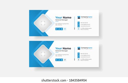 Email signature vector design template, corporate mail banner business email signature