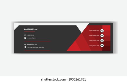 Email signature vector design template.