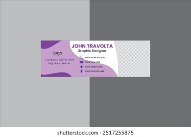 Email signature vector design template.