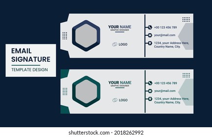 Email signature vector template design, Corporate custom beautiful personal Office Email signature design template set with the layout.