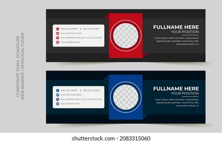 Email Signatures, Corporate mail business email signature vector banner