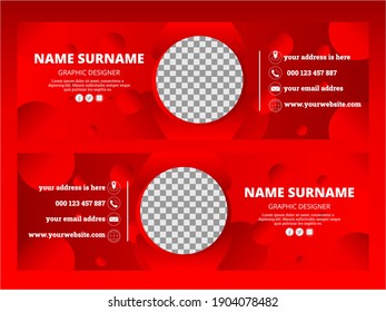 Plantilla de diseño de firmas de correo electrónico. Ilustración del vector