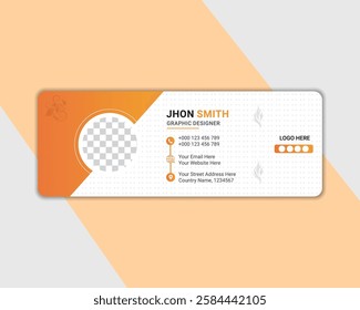 Email Signatures , email footer template set, Email signature and email footer or social media cover design template set with unique shape. mail Signatures set.