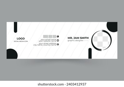 Diseño de vectores de plantillas de firmas de correo electrónico. Plantilla de firma de correo electrónico profesional 