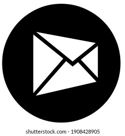 Email, e-mail silhouette, symbol, vector illustration, in black and white color
