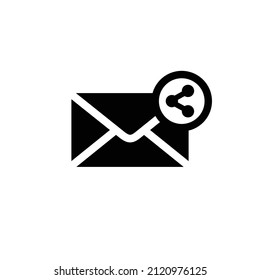 Email simple flat icon vector illustration. Share email icon
