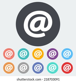 Email. Single flat icon on the circle. Vector illustration.