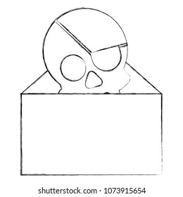 email with skull piracy virus concept