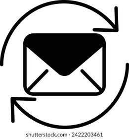 E-mail solid glyph vector illustration