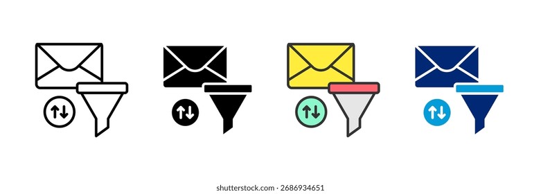 Email Sort Icon Set Multiple Style Collection