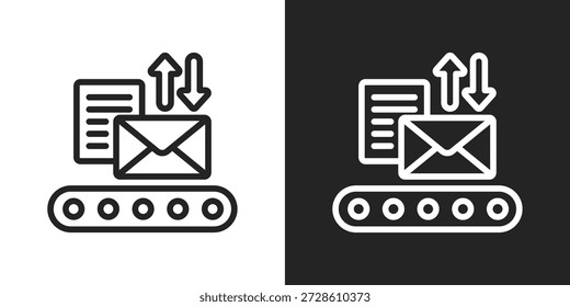 Email Sorting Icon In Black And White Line Style