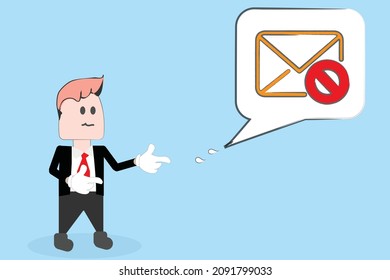 Email spam issue solution icon chat show character man