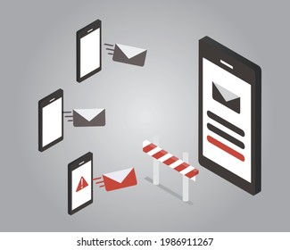 email spam or junk mail that is blocked and unable to send to the receiver