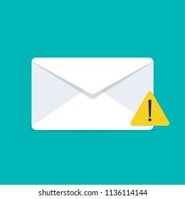 Email spamming attack. Email fraud alert concept.