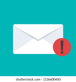 Email spamming attack. Email fraud alert concept